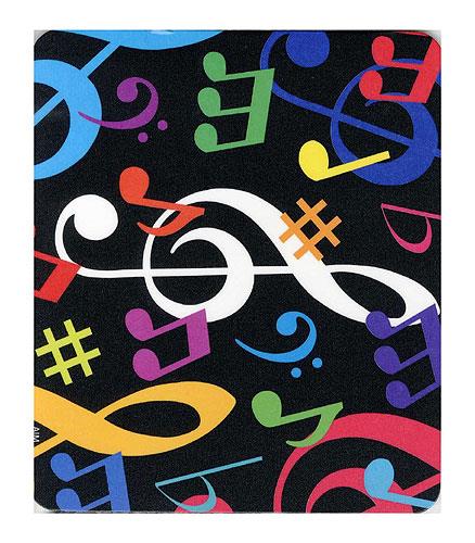 Mouse Mat: Multicolour Musical Notes