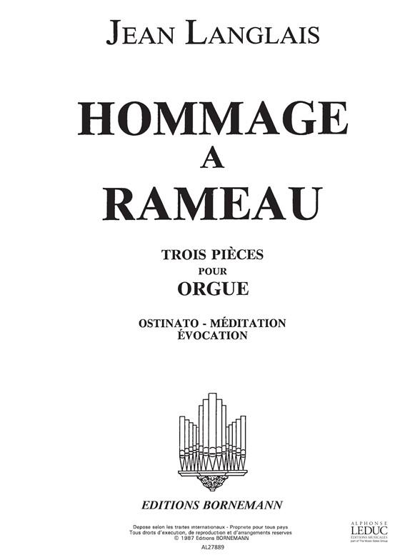 Jean Langlais: Hommage A Rameau