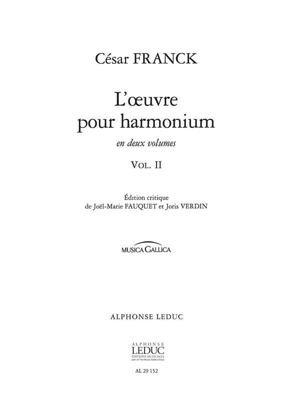 Cesar Franck: l’Oeuvre pour Harmonium Vol.2