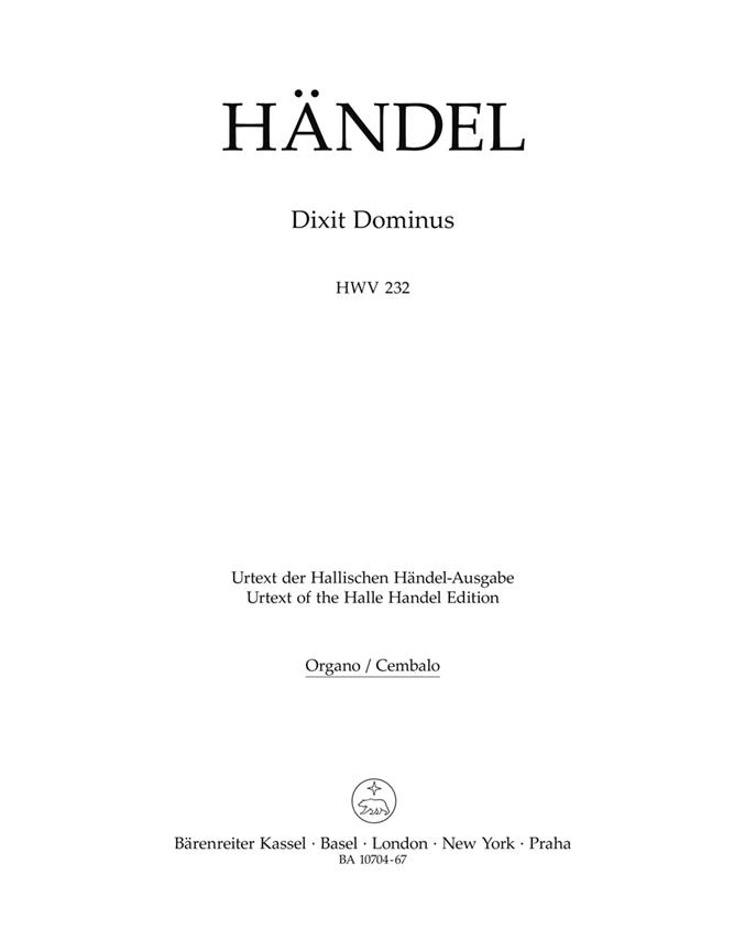 Handel: Dixit Dominus HWV 232 (Orgel)