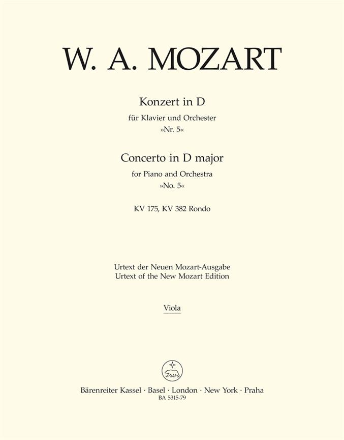 Mozart: Concerto for Piano and Orchestra no. 5 D major KV 175, K. 382 Rondo