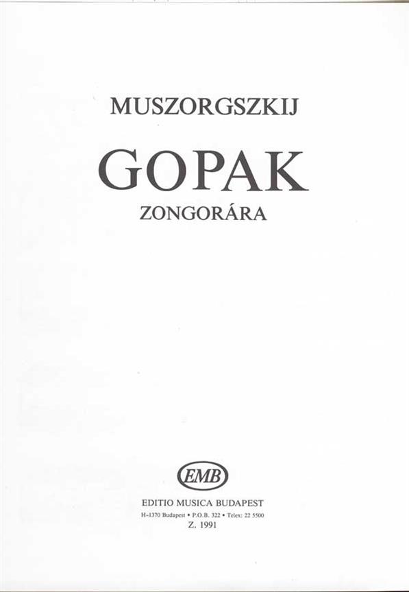 Mussorgsky: Gopak