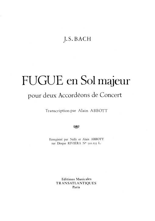 Fugue En Sol Majeur
