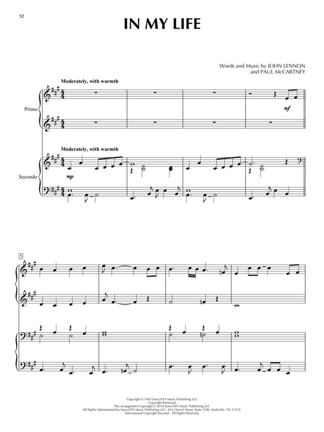The Beatles for Piano Duet (Piano/Keyboard)