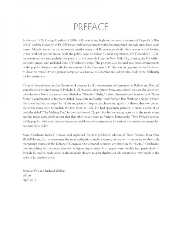 George Gershwin: Three Preludes for Piano - Afbeelding 2
