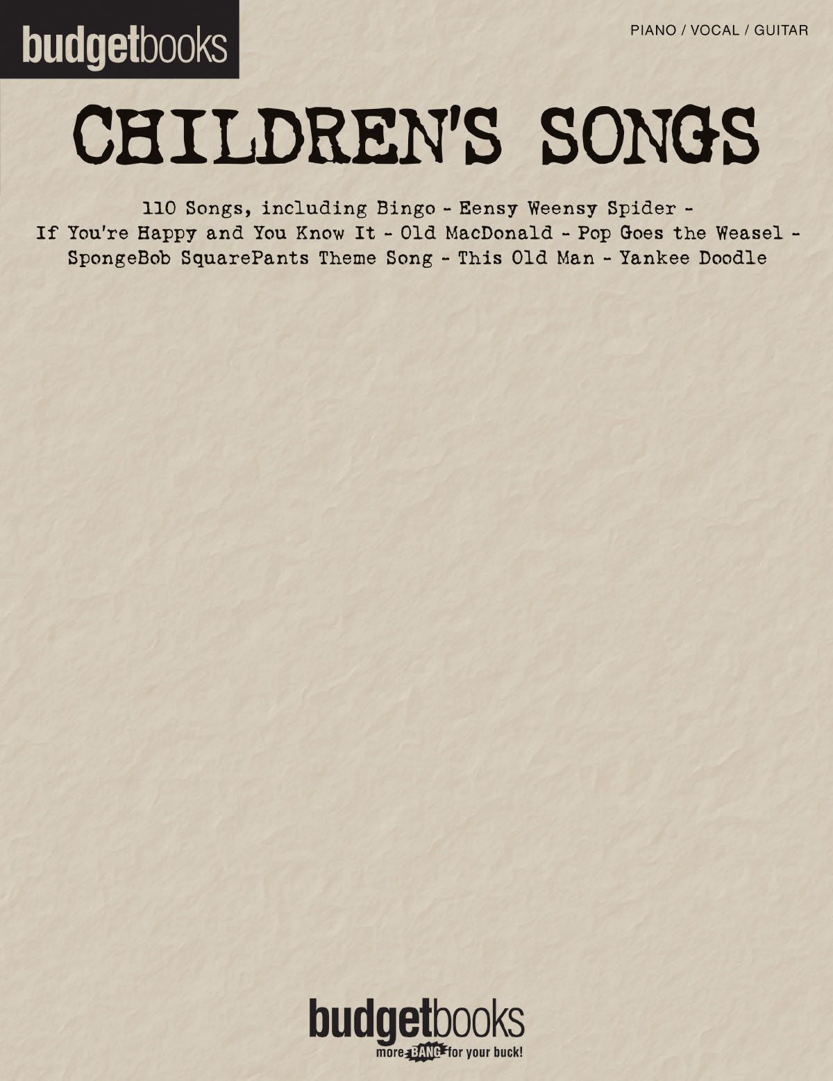 Budgetbooks: Children’s Songs