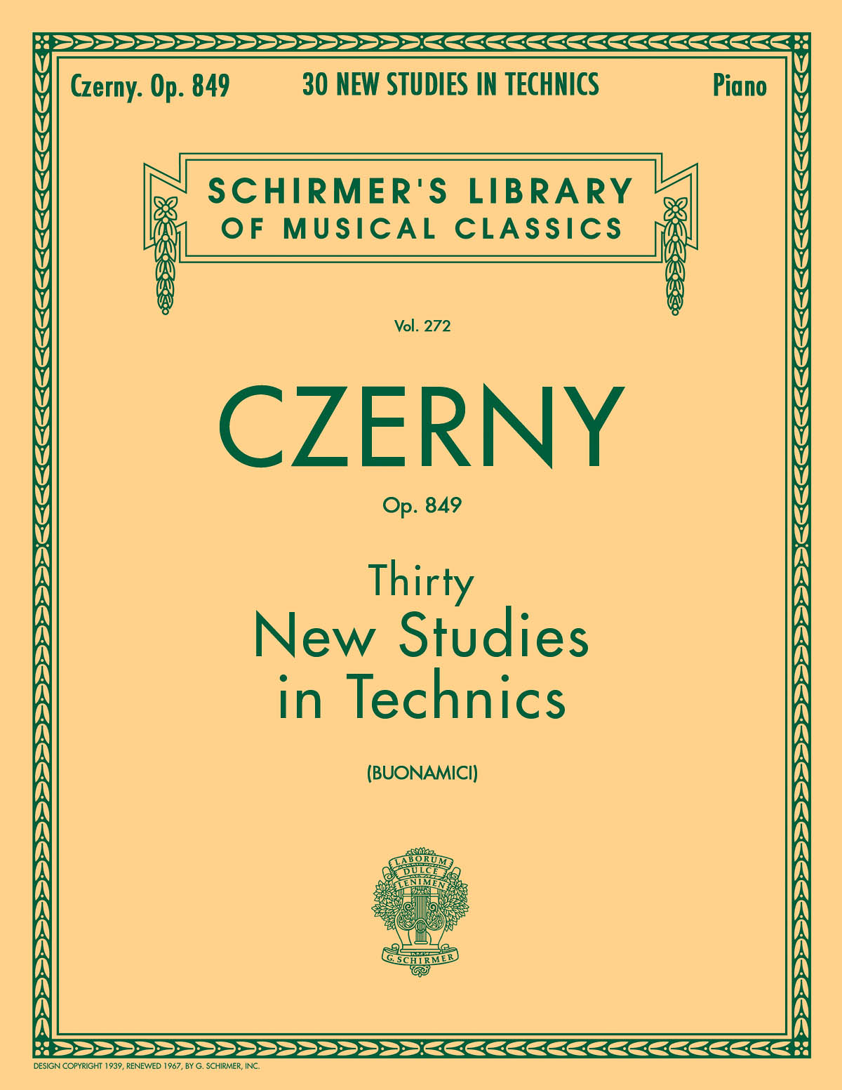 Carl Czerny: Thirty New Studies In Technics Op. 849