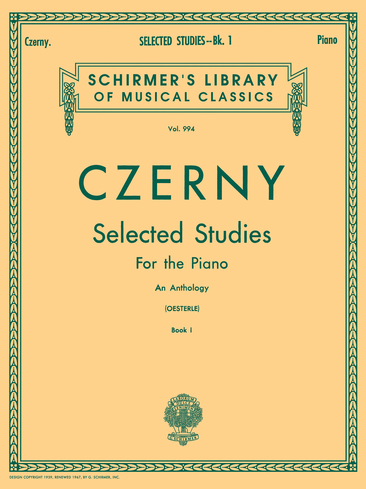 Carl Czerny: Selected Studies Book 1