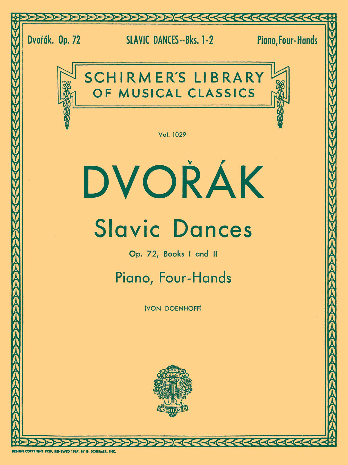 Antonin Dvorak: Slavonic Dances Op.72 Books 1 and 2 (Piano Duet)