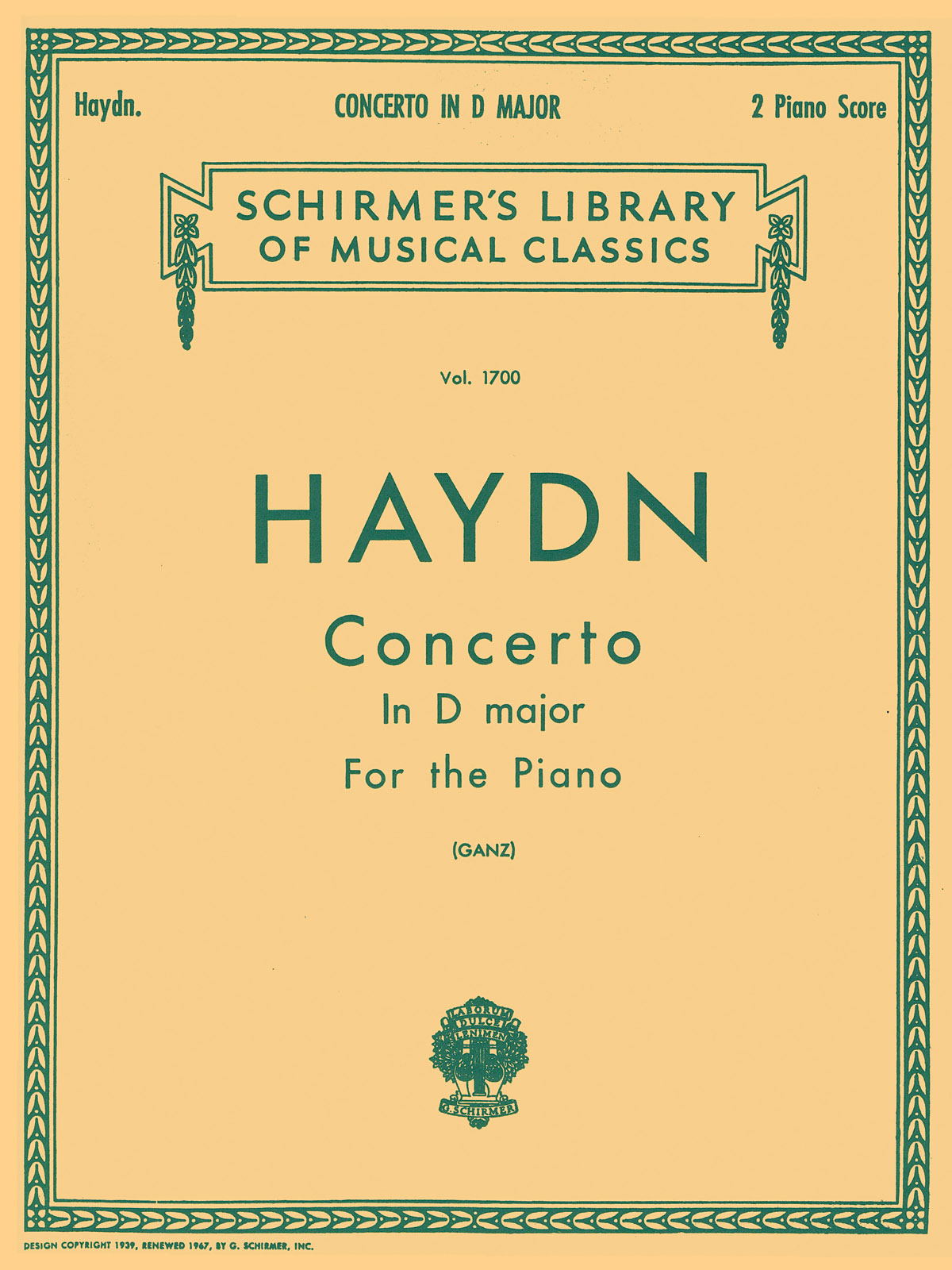 Haydn: Piano Concerto In D (2 Piano Score)