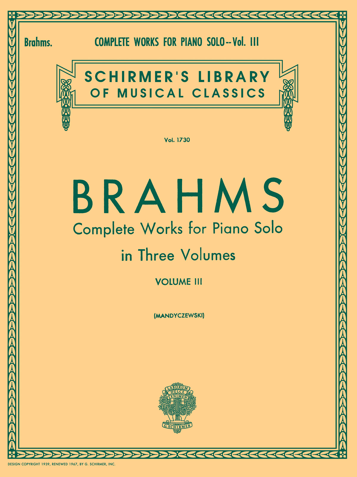 Brahms: Complete Works for Piano Solo – Volume 3