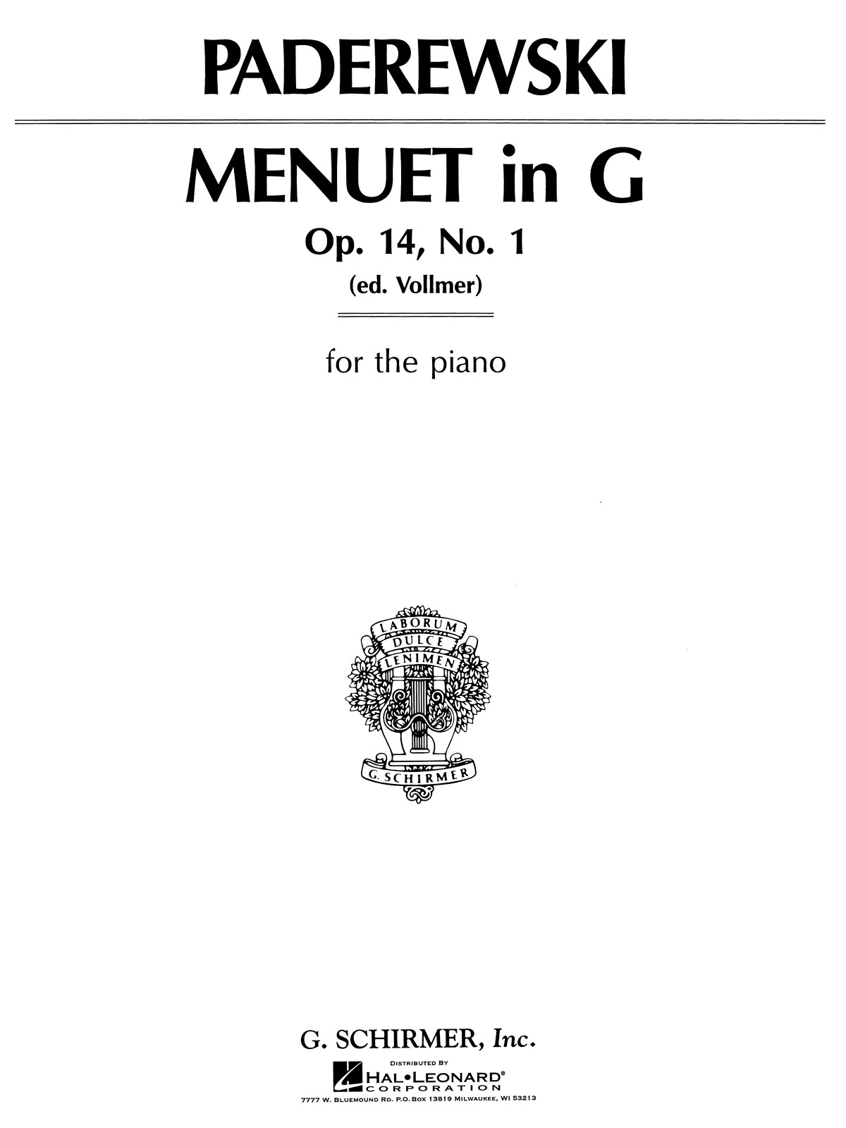 Ignacy Paderewski: Menuet In G Op.14 No.1