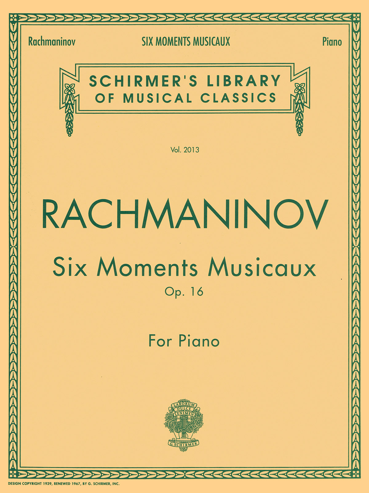 Rachmaninoff: Six Moments Musicaux, Op. 16