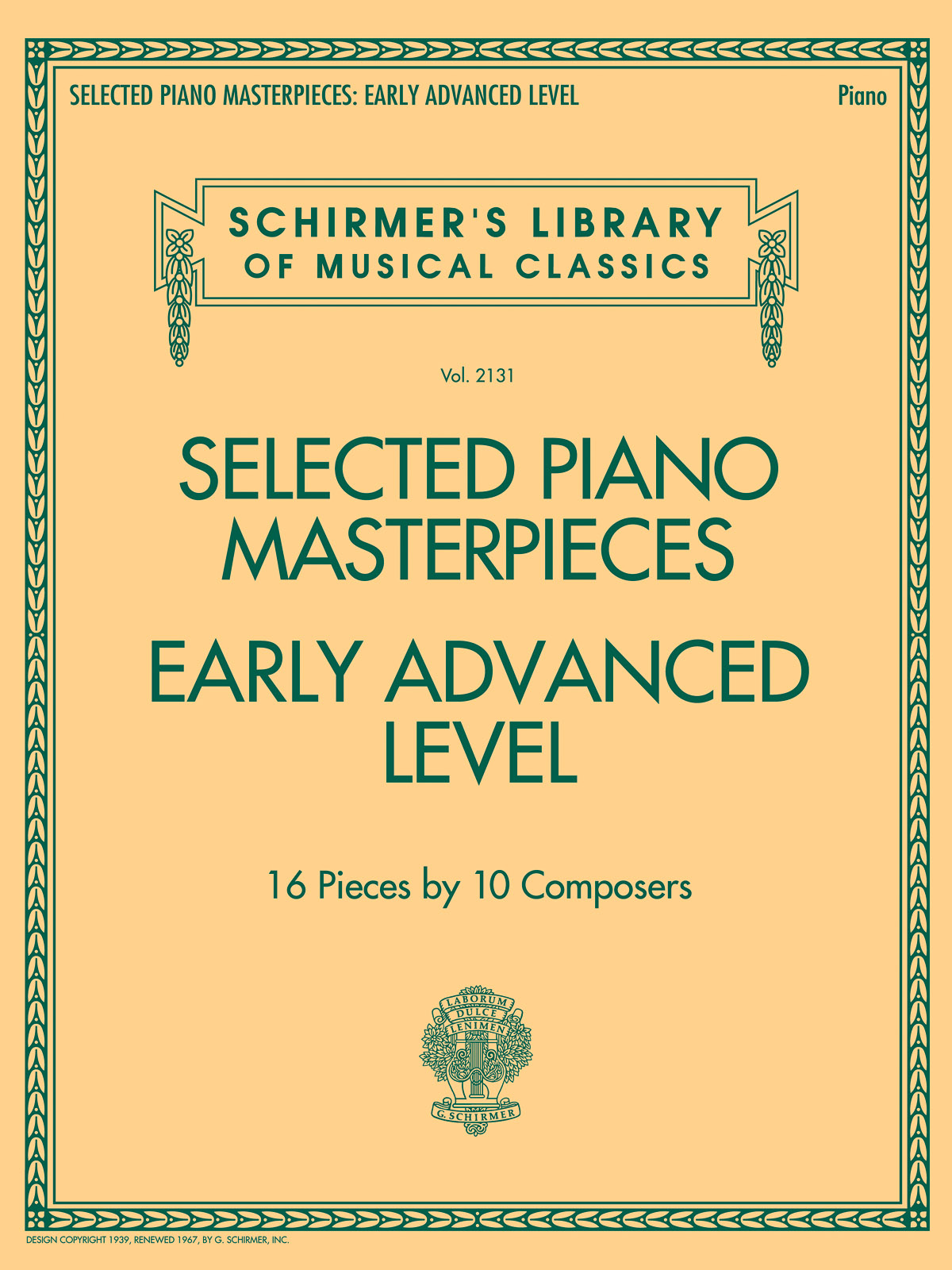 Selected Piano Masterpieces – Early Advanced Level