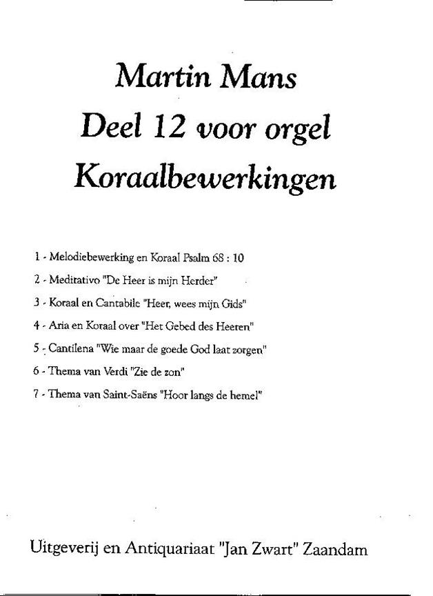 Martin Mans: Koraalbewerkingen 12