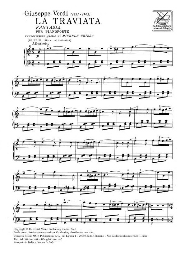 La Traviata. Fantasia per pianoforte - Afbeelding 2