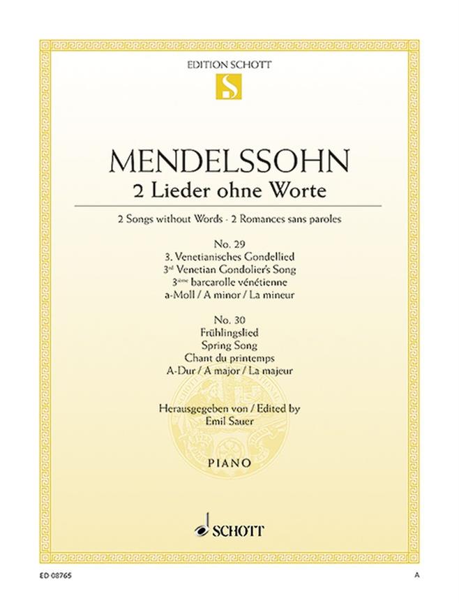 Mendelssohn Bartholdy: Songs without Words op. 62/5 and 6