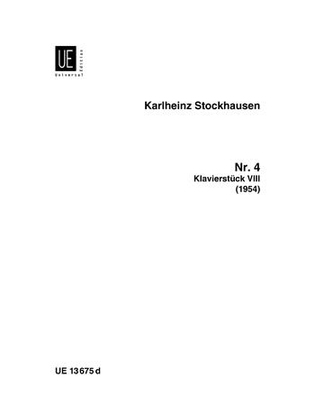Karlheinz Stockhausen: Klavierstück IIX