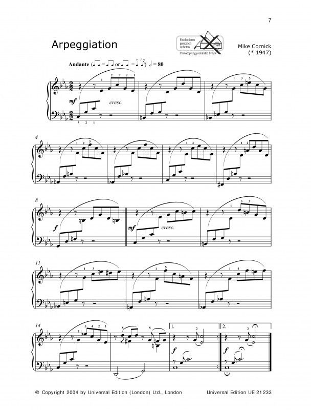 Mike Cornick: 20 Piano Studies - Afbeelding 2