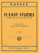 Popper: 15 Easy Studies (1st position) (Preparatory to Op. 73 & 76) (with 2nd cello ad lib.)