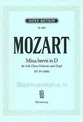 Mozart: Missa brevis in D-dur KV 194 (186h) (Vocal Score)