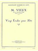 Maurice Vieux: Twenty studies for Viola