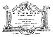 Adaptation dAirs et de Danses anciens Vol.1