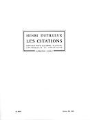 Henri Dutilleux: Les Citations, Diptyque