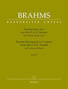 Brahms: Sonata Movement from the F.A.E. Sonata for Violin and Piano in C minor WoO 2