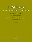 Brahms: Sonatas in F minor and E-flat major after op. 120