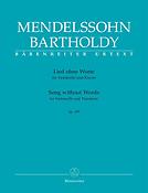 Mendelssohn: Song without Words for Violoncello and Pianoforte op. 109