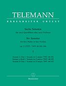 Telemann: Sechs Sonaten op.2 für ZweiFlöten oder Violinen. Heft 1