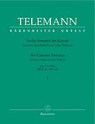 Telemann: Sechs Sonaten im Kanon für ZweiQuerflöten oder zwei Violinen. Heft 1