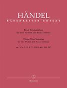 Handel: Three Trio Sonatas for Two Violins (Flutes) and Bc op. 5 HWV 397,398,401
