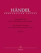 Handel: Triosonate für zwei Altblockflöten und Basso continuo F-Dur HWV 405