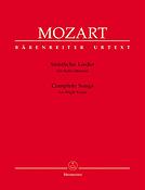 Wolfgang Amadeus Mozart: Complete Songs for High Voice (Sopraan)