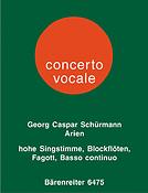 Schurmann: 6 Arien aus Opern des Barock fuer hohe Singstimme, 1 oder 2 Altblockflöten und Basso continuo