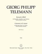Telemann: Konzert Fuer Altblockflöte, Flöte, Streicher und Basso continuo
