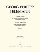 Telemann: Konzert Fuer Altblockflöte, Flöte, Streicher und Basso continuo