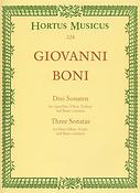Giovanni Boni: Drei Sonaten fuer Querflöte (Oboe/Violine) und Basso continuo - Three Sonatas for Flute (Oboe, Violin) and Basso continuo