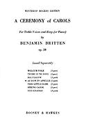 Benjamin Britten: A Ceremony of Carols op. 28