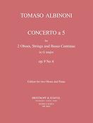 Albinoni: Concerto a 5 in G op. 9/6 (Piano Reduction)