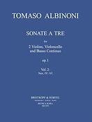 Tomaso Albinoni: Sonate a tre op.1 Heft 2: Nr. IV-VI