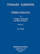 Tomaso Albinoni: Sonate a tre op.1 Heft 3: Nr. VII-IX