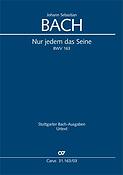 Bach: Kantate BWV 163 Nur jedem das Seine (Vocalscore)