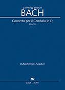 C.P.E. Bach: Concerto per il Cembalo in D (Partituur)