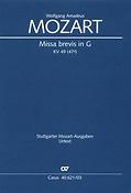 Mozart: Missa brevis in G KV 49 (Vocalscore)