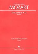 Mozart: Missa brevis in G KV 49 (Studiepartituur)