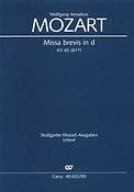 Mozart: Missa brevis in d KV 65 (Vocalscore)
