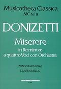 Gaetano Donizetti: Miserere in re minore MC 6/1(a quattro voci con orchestra (piano))